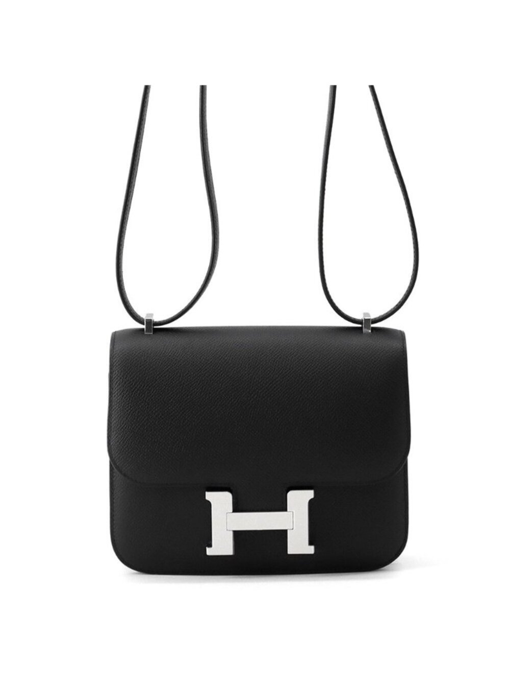 Hermes Shoulder Bag Mini Constance 3 Miroir Black Silver Epsom
